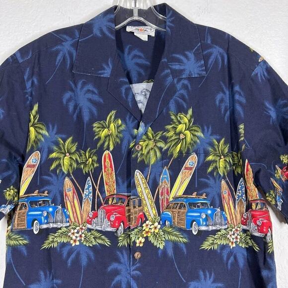 Hawaiian Shirt Tropical Aloha Luau Surfboards Medium - Picture 3 of 10
